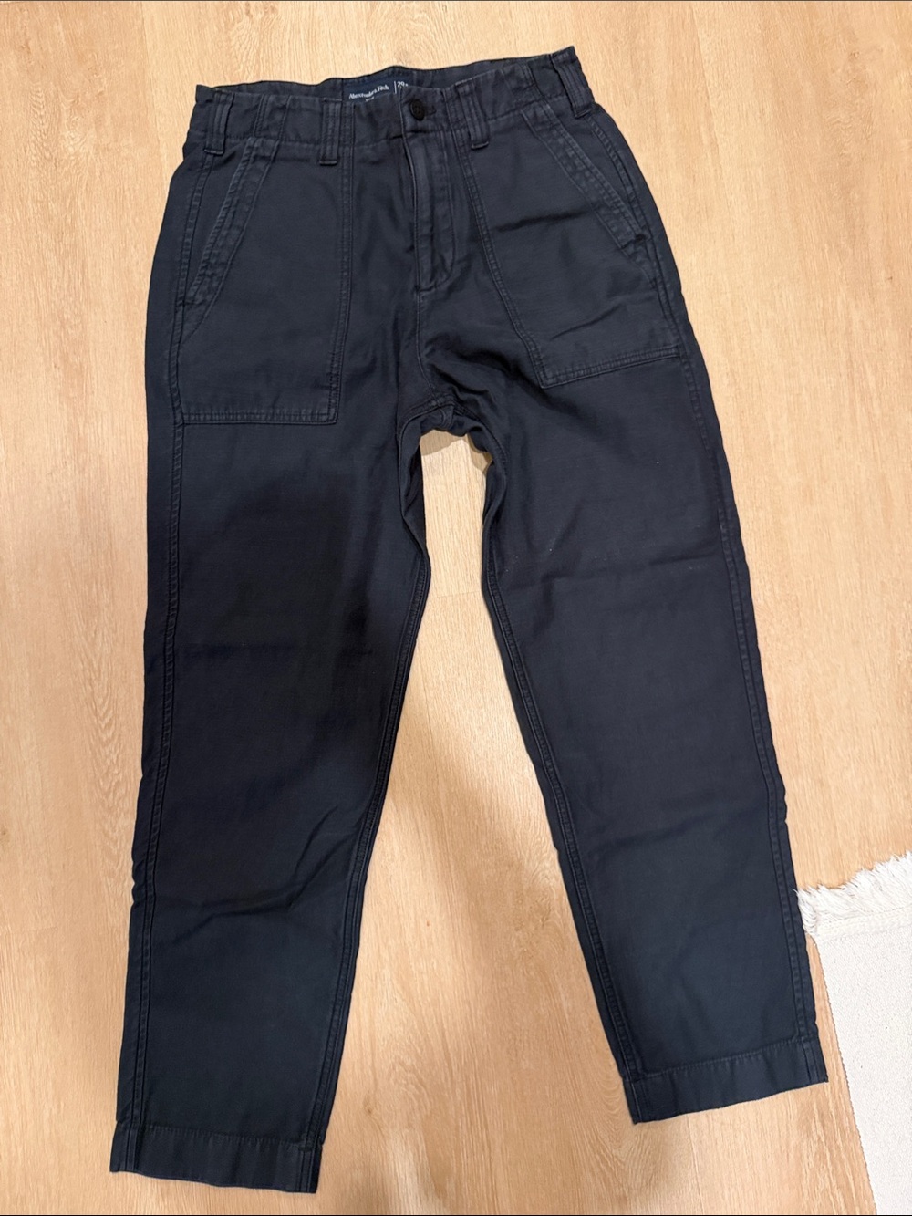 Abercrombie & Fitch Black Cotton Utility Chinos